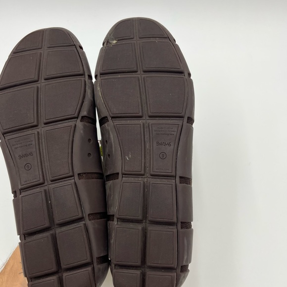 Swims Men's Olive Yellow Brown Boat Shoes - Picture 14 of 15